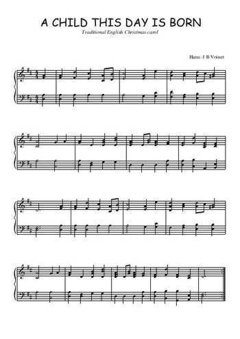 Téléchargez l'arrangement pour piano de la partition de A child this day is born en PDF
